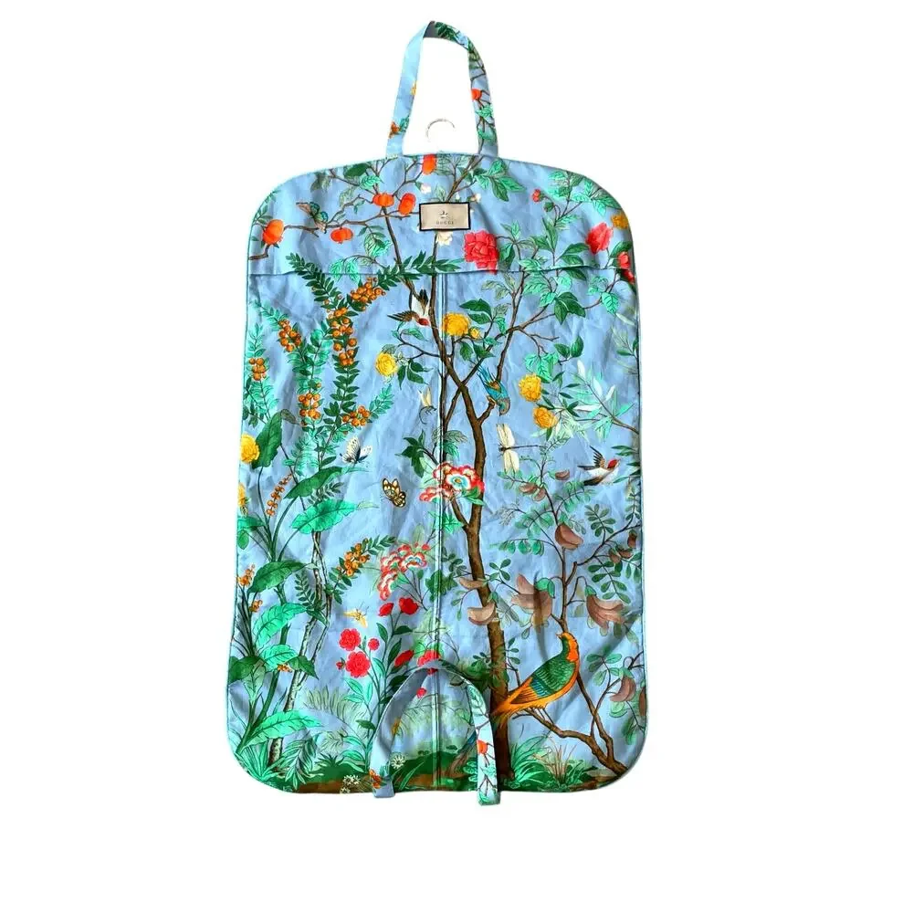 Authentic Gucci Tian Print Travel Garment Bag Blue Luxury Travel Accessory NEW